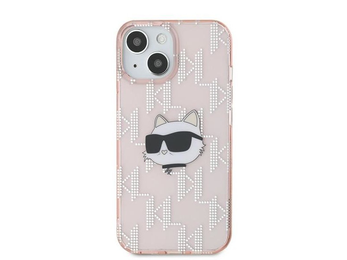 Karl Lagerfeld IML Choupette Head & Monogram case for iPhone 13 - pink