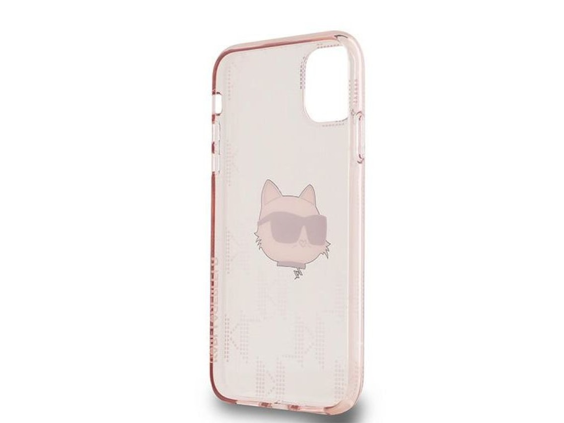 Karl Lagerfeld IML Choupette Head & Monogram case for iPhone 11 / Xr - pink