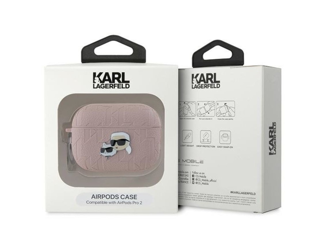 Karl Lagerfeld Monogram Karl & Choupette Head case for AirPods Pro 2 - pink