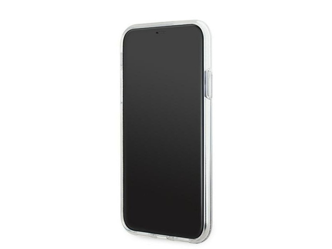 Capa MagSafe Karl Lagerfeld Liquid Glitter Choupette Head para iPhone 11 / Xr - Transparente