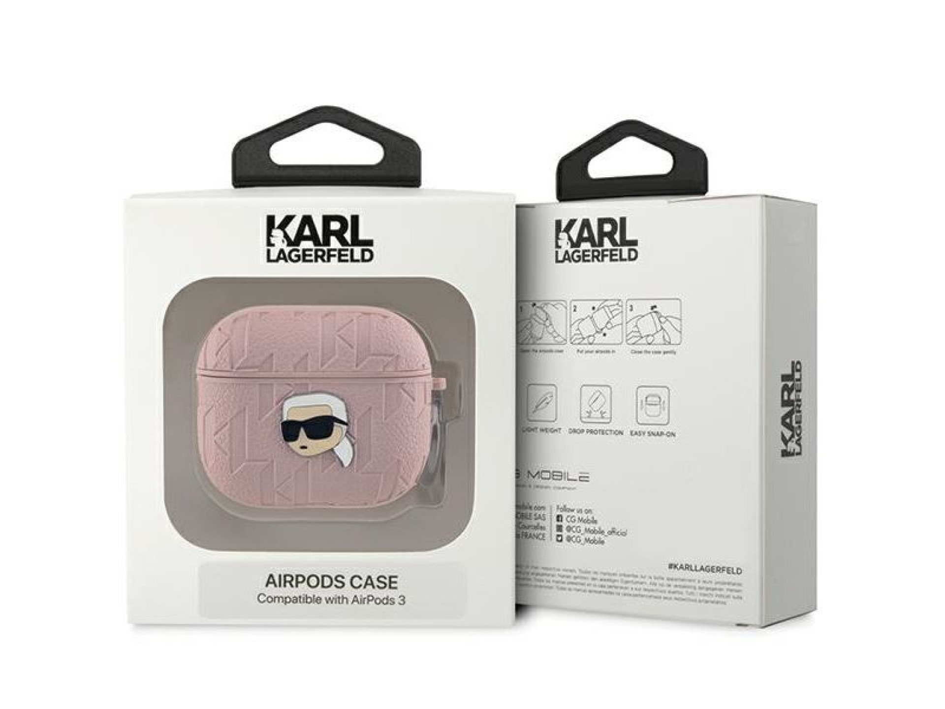 Karl Lagerfeld Monogram Karl Head case for AirPods 3 - pink