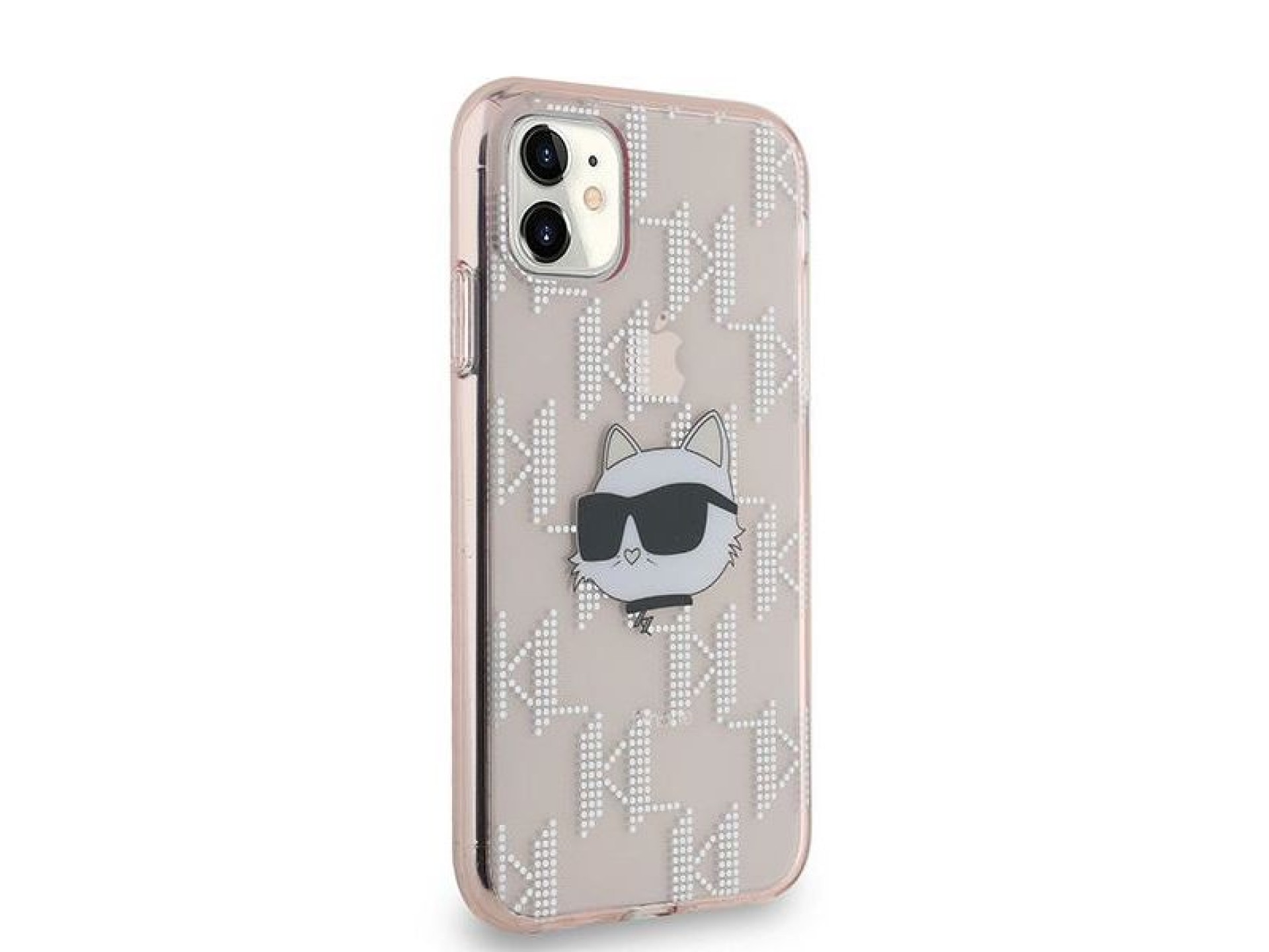 Karl Lagerfeld IML Choupette Head & Monogram case for iPhone 11 / Xr - pink