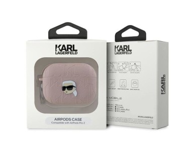 Karl Lagerfeld Monogram Karl Head case for AirPods Pro 2 - pink Karl Lagerfeld Monogram Karl Head case for AirPods Pro 2 - pink