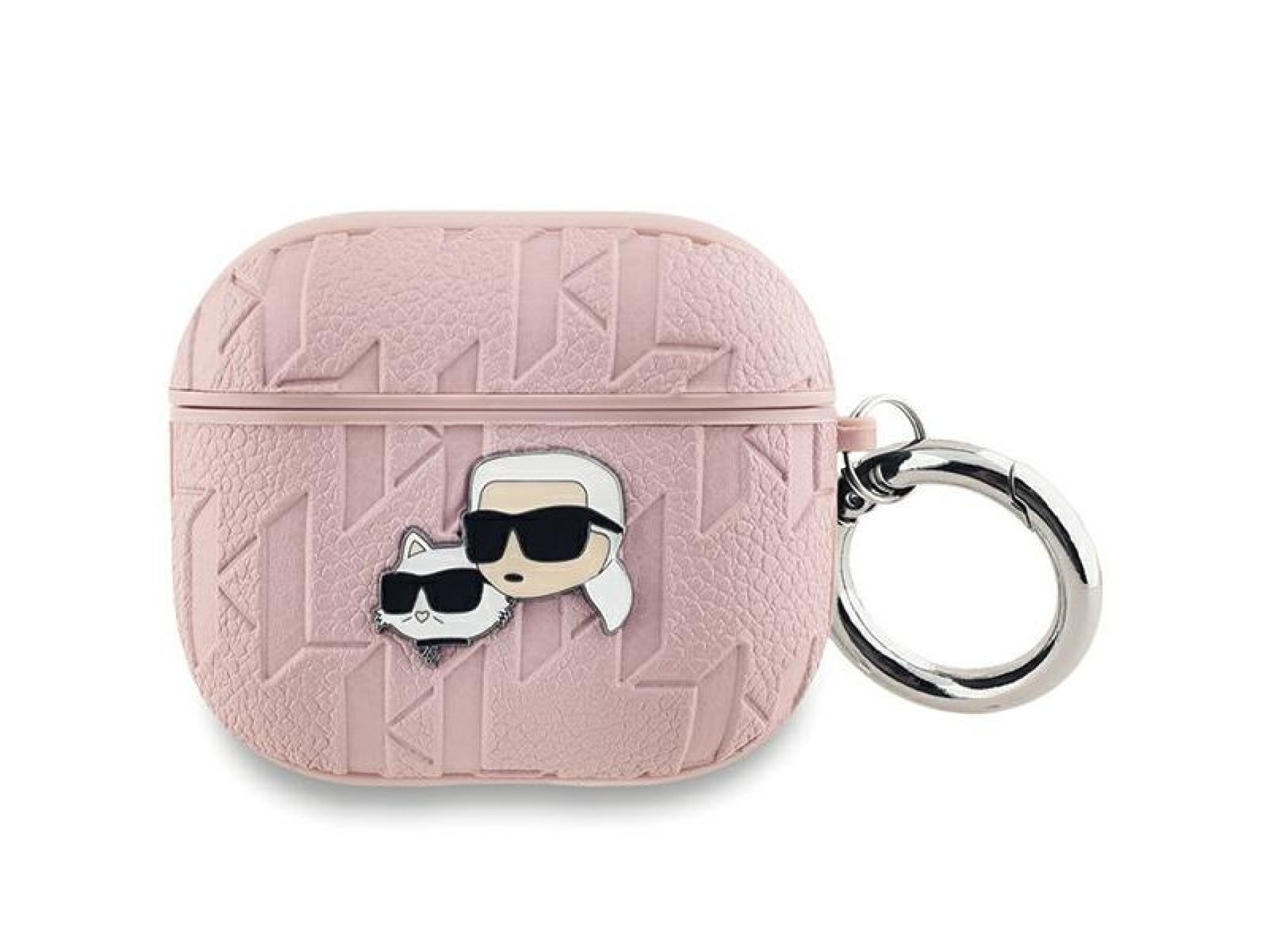 Karl Lagerfeld Monogram Karl & Choupette Head Case for AirPods 3 - Pink