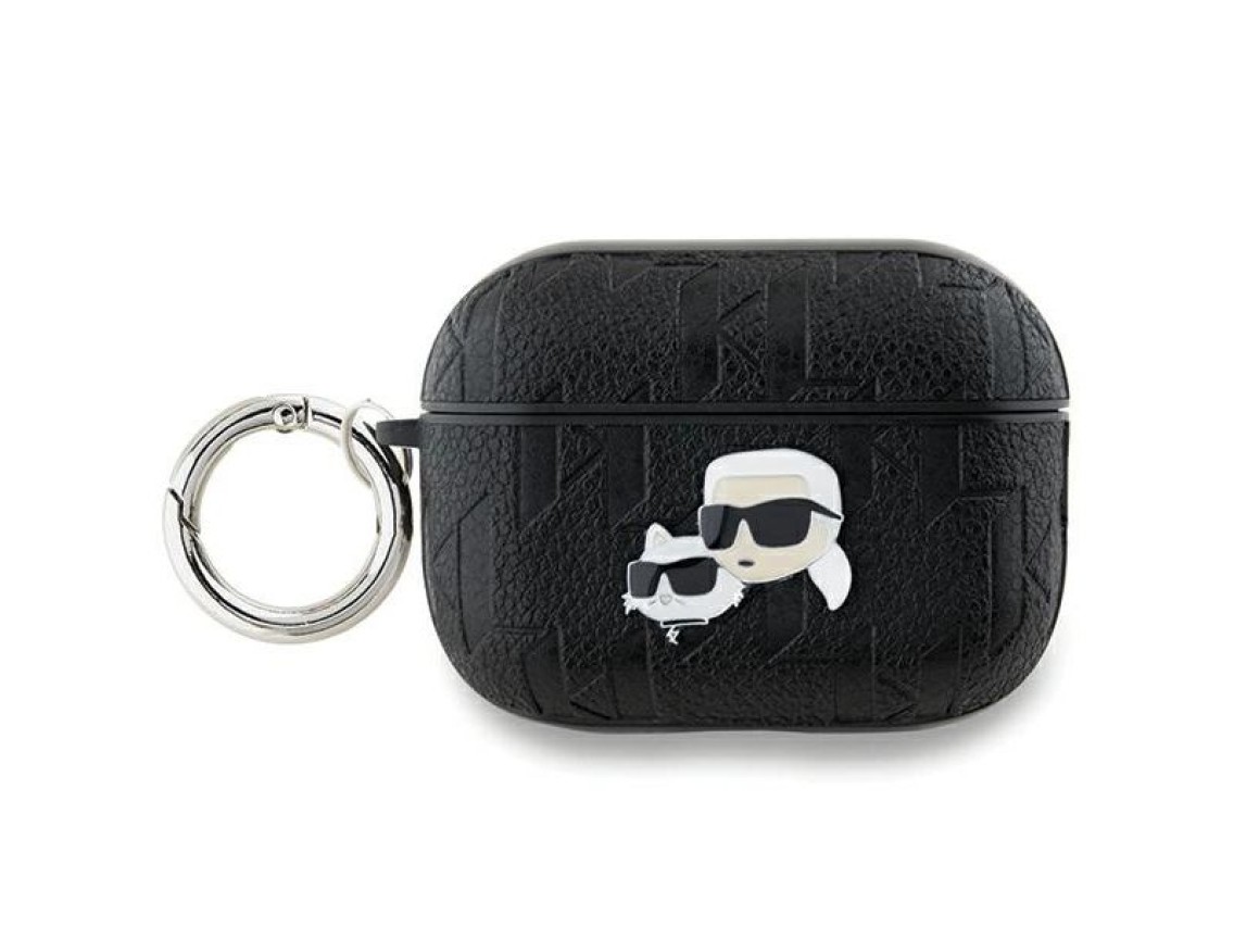 Karl Lagerfeld Monogram Karl & Choupette Head Case for AirPods Pro 2 - Black