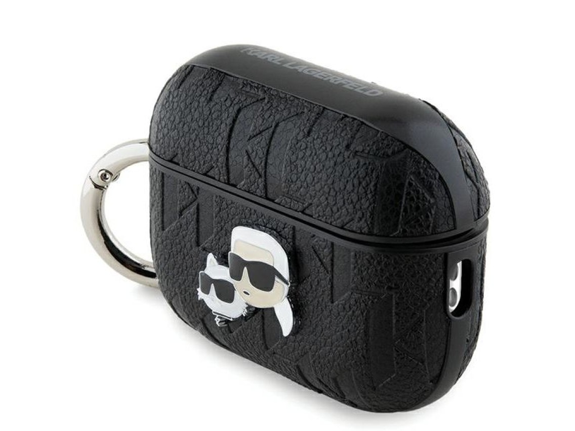 Karl Lagerfeld Monogram Karl & Choupette Head Case for AirPods Pro 2 - Black