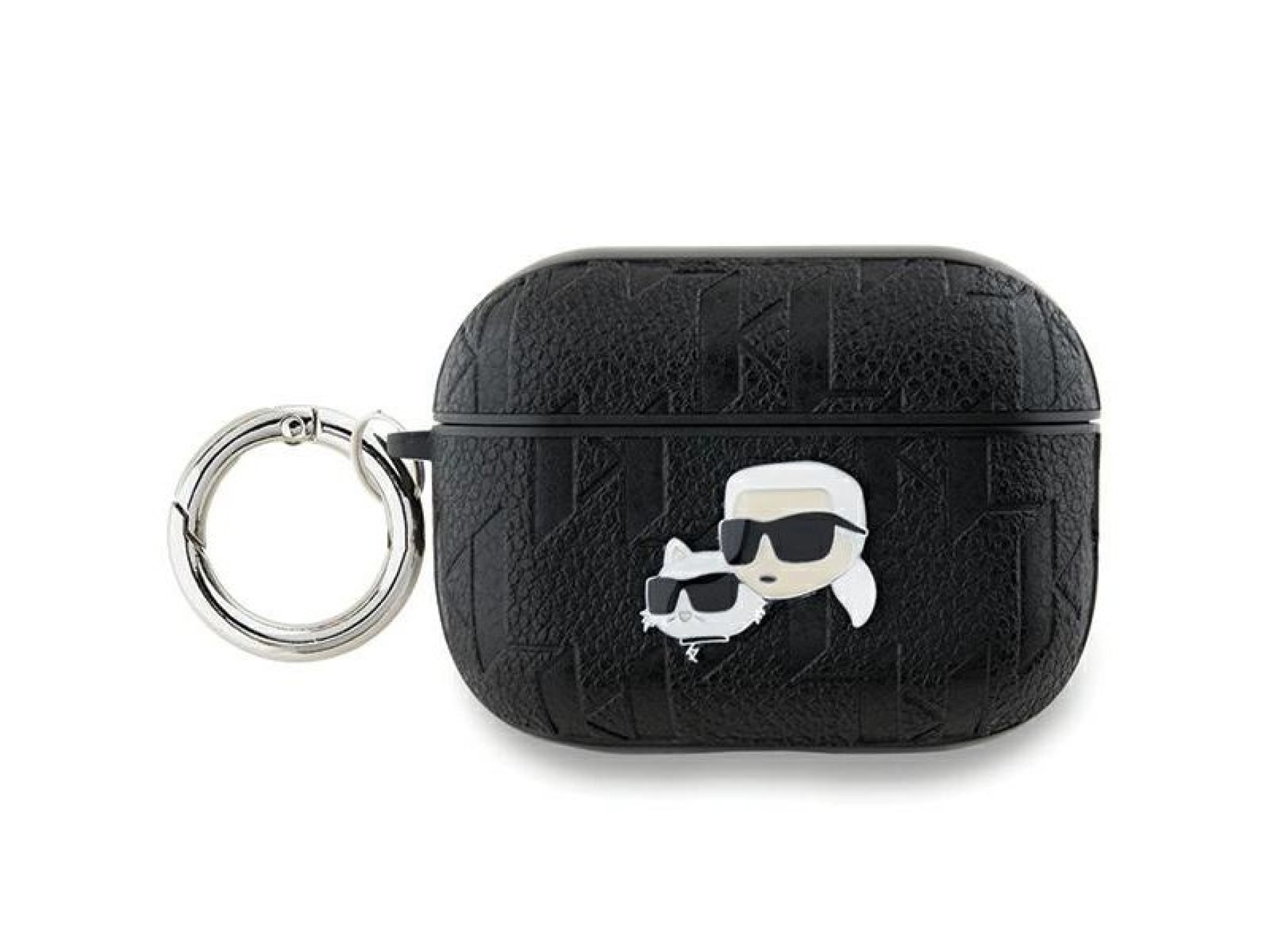 Karl Lagerfeld Monogram Karl & Choupette Head Case for AirPods Pro 2 - Black
