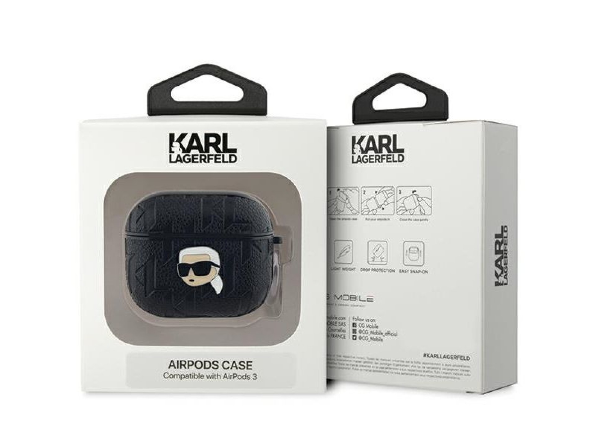 Funda Karl Lagerfeld Monogram Karl Head para AirPods 3 - negra