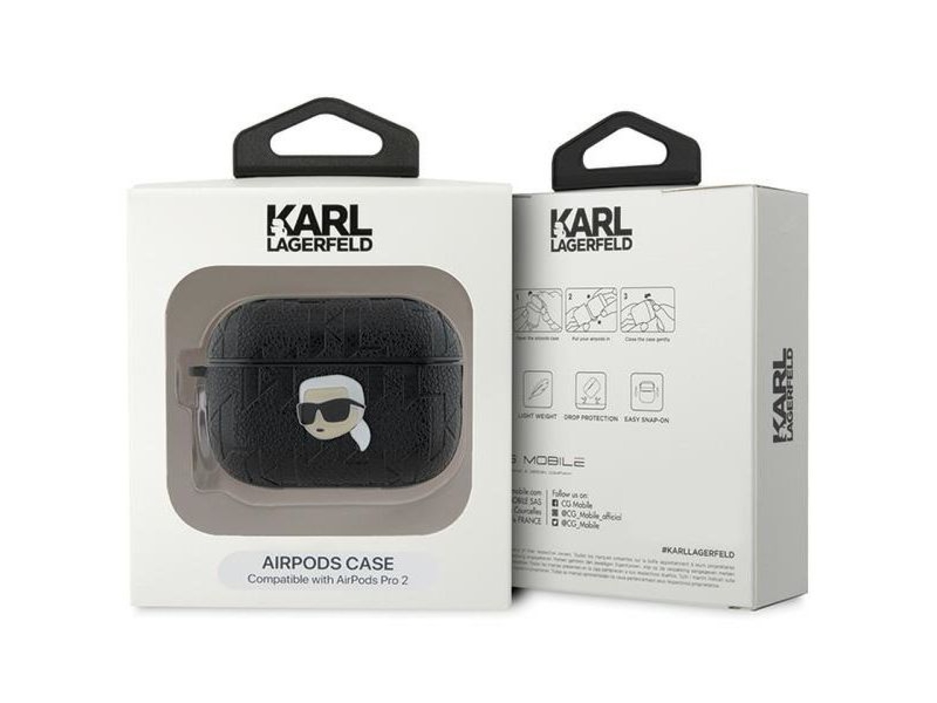 Karl Lagerfeld Monogram Karl Head case for AirPods Pro 2 - black