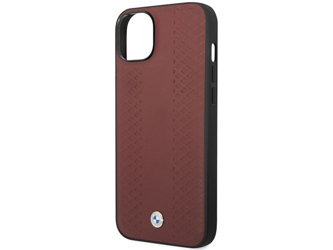 Case BMW BMHCP14S22RFGR iPhone 14 6.1" Burgundy/burgundy Leather Diamond Pattern