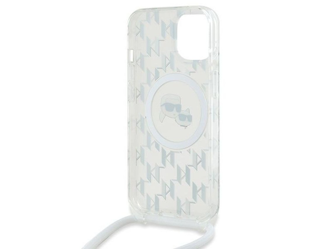 Karl Lagerfeld IML Crossbody Monogram Karl & Choupette Head MagSafe Case for iPhone 15 / 14 / 13 - T