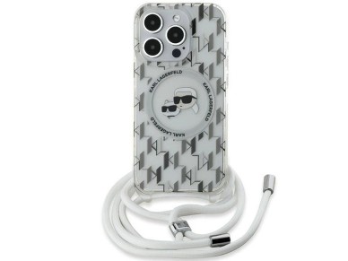 Funda bandolera Karl Lagerfeld IML Monogram Karl & Choupette Head MagSafe para iPhone 15 Pro - Trans Funda bandolera Karl Lagerfeld IML Monogram Karl & Choupette Head MagSafe para iPhone 15 Pro - Trans