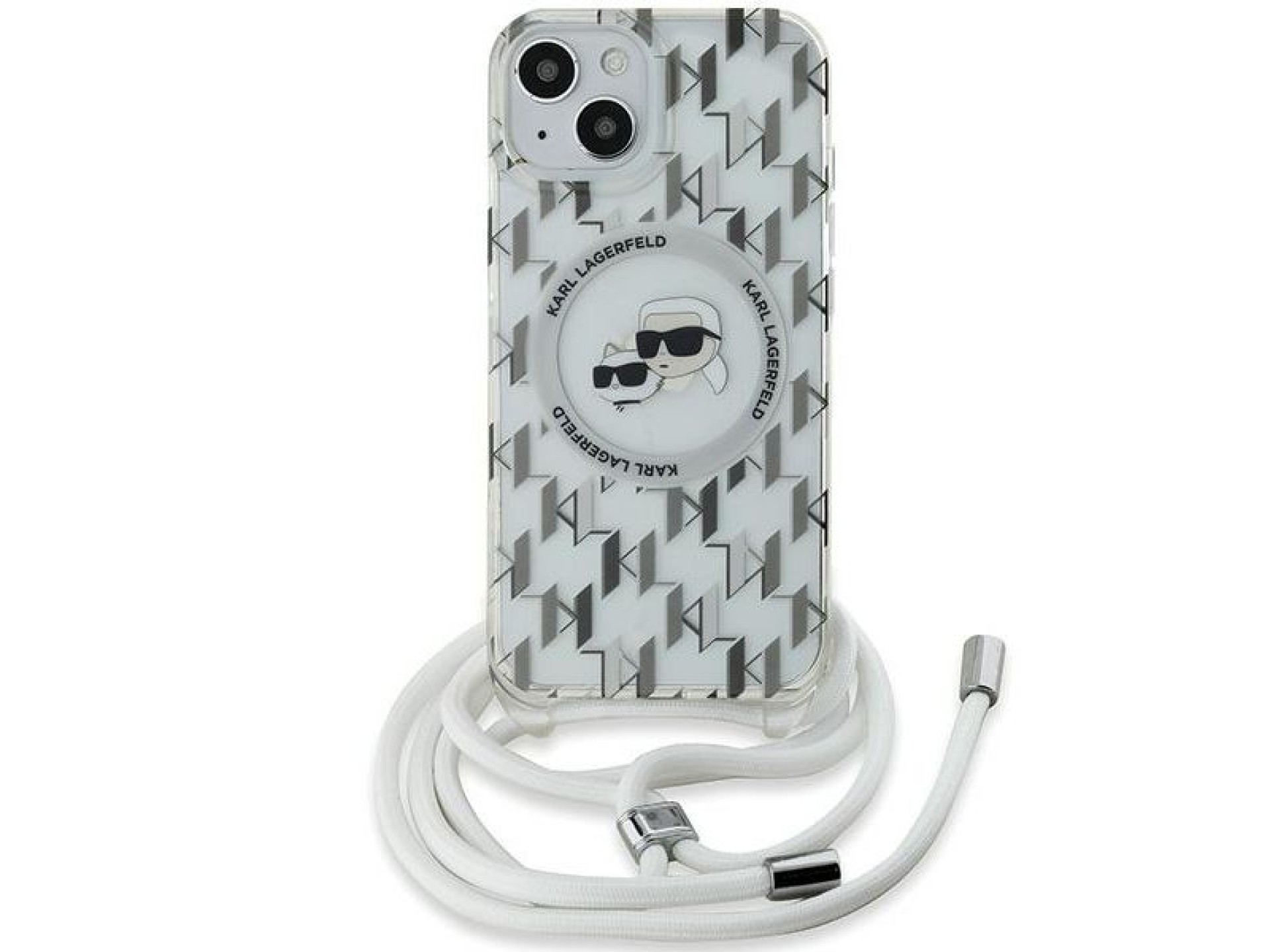 Karl Lagerfeld IML Crossbody Monogram Karl & Choupette Head MagSafe Case for iPhone 15 / 14 / 13 - T