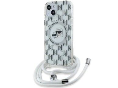 Funda bandolera Karl Lagerfeld IML Monogram Karl & Choupette Head MagSafe para iPhone 15 / 14 / 13 -