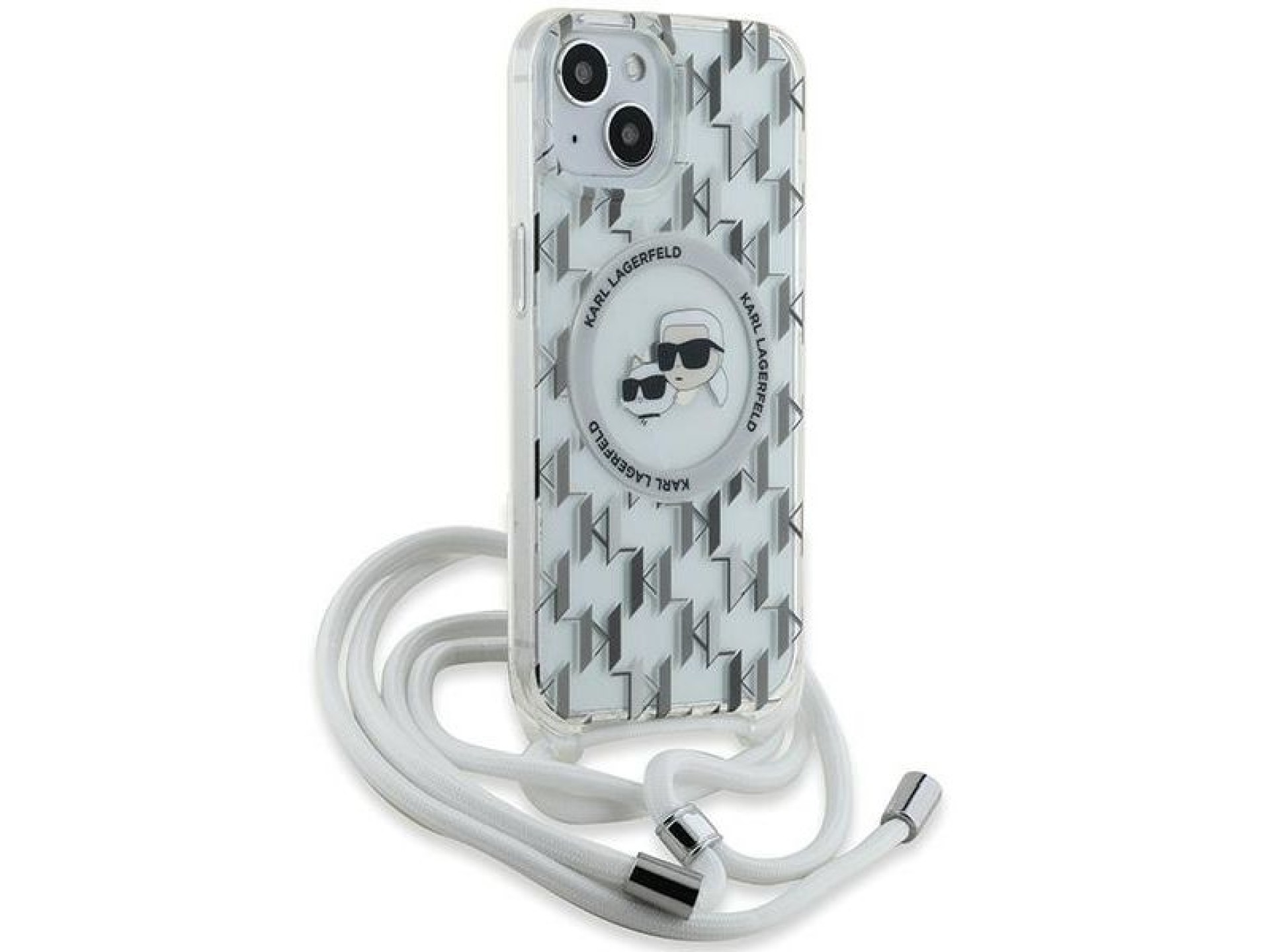 Karl Lagerfeld IML Crossbody Monogram Karl & Choupette Head MagSafe Case for iPhone 15 / 14 / 13 - T