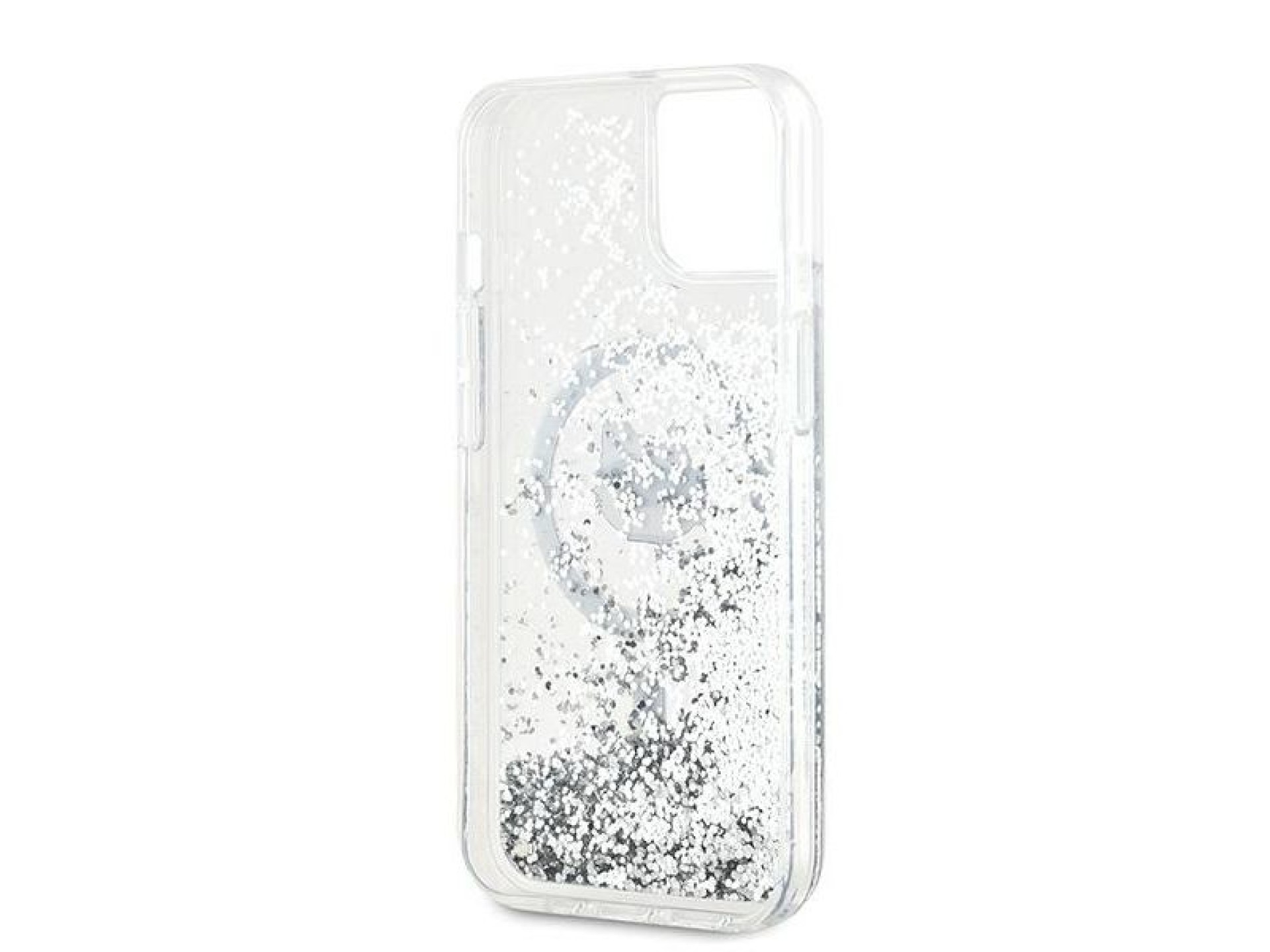 Funda Karl Lagerfeld Liquid Glitter Choupette Head MagSafe para iPhone 14 / 15 / 13 - transparente