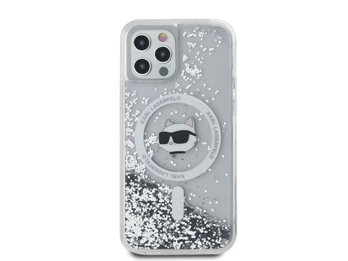 Karl Lagerfeld Liquid Glitter Choupette Head MagSafe Case for iPhone 12 / 12 Pro - Transparent