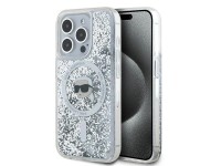 Karl Lagerfeld Liquid Glitter Karl Head MagSafe case for iPhone 15 Pro - transparent Karl Lagerfeld Liquid Glitter Karl Head MagSafe case for iPhone 15 Pro - transparent