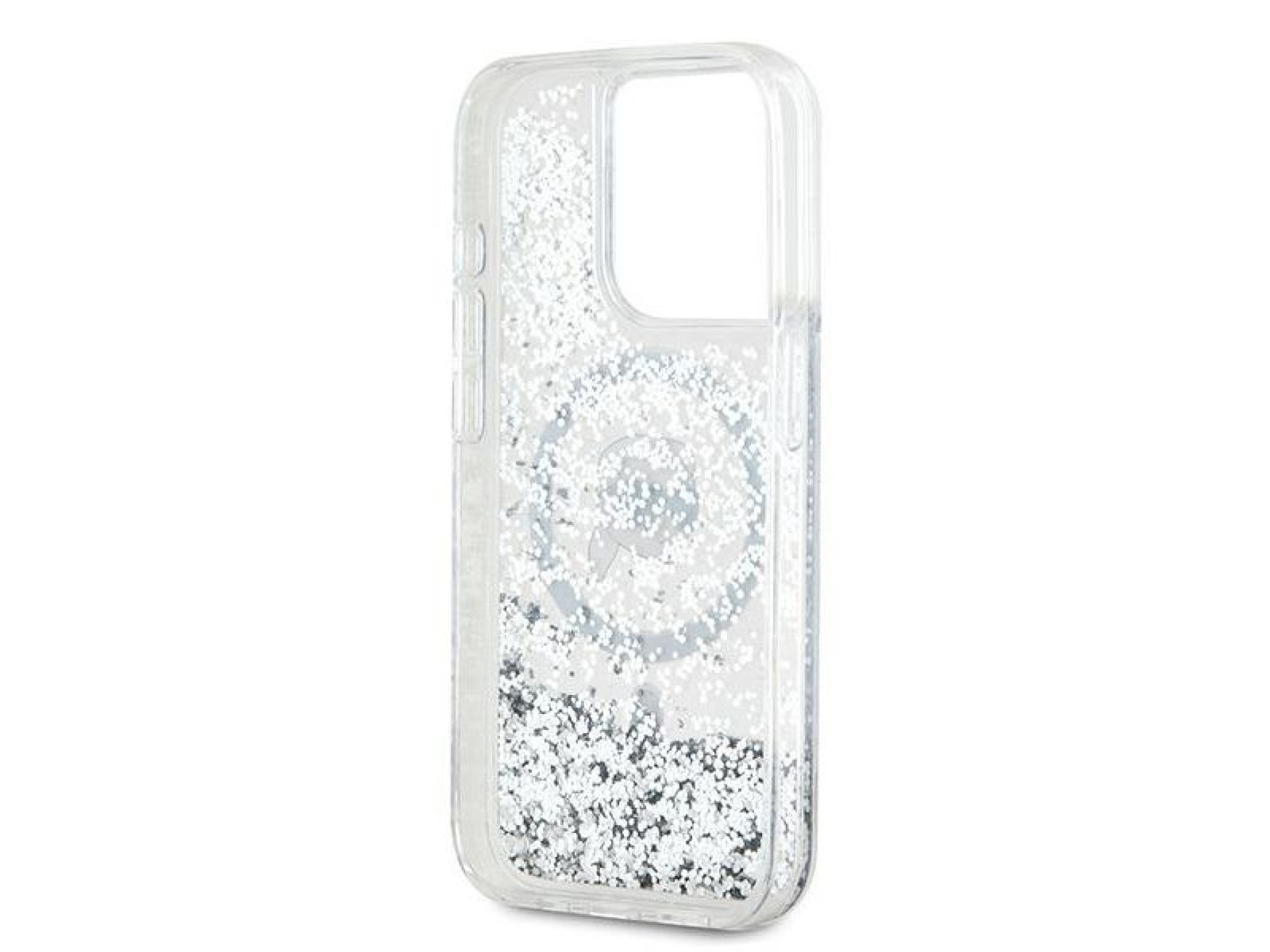 Karl Lagerfeld Liquid Glitter Karl Head MagSafe case for iPhone 15 Pro - transparent