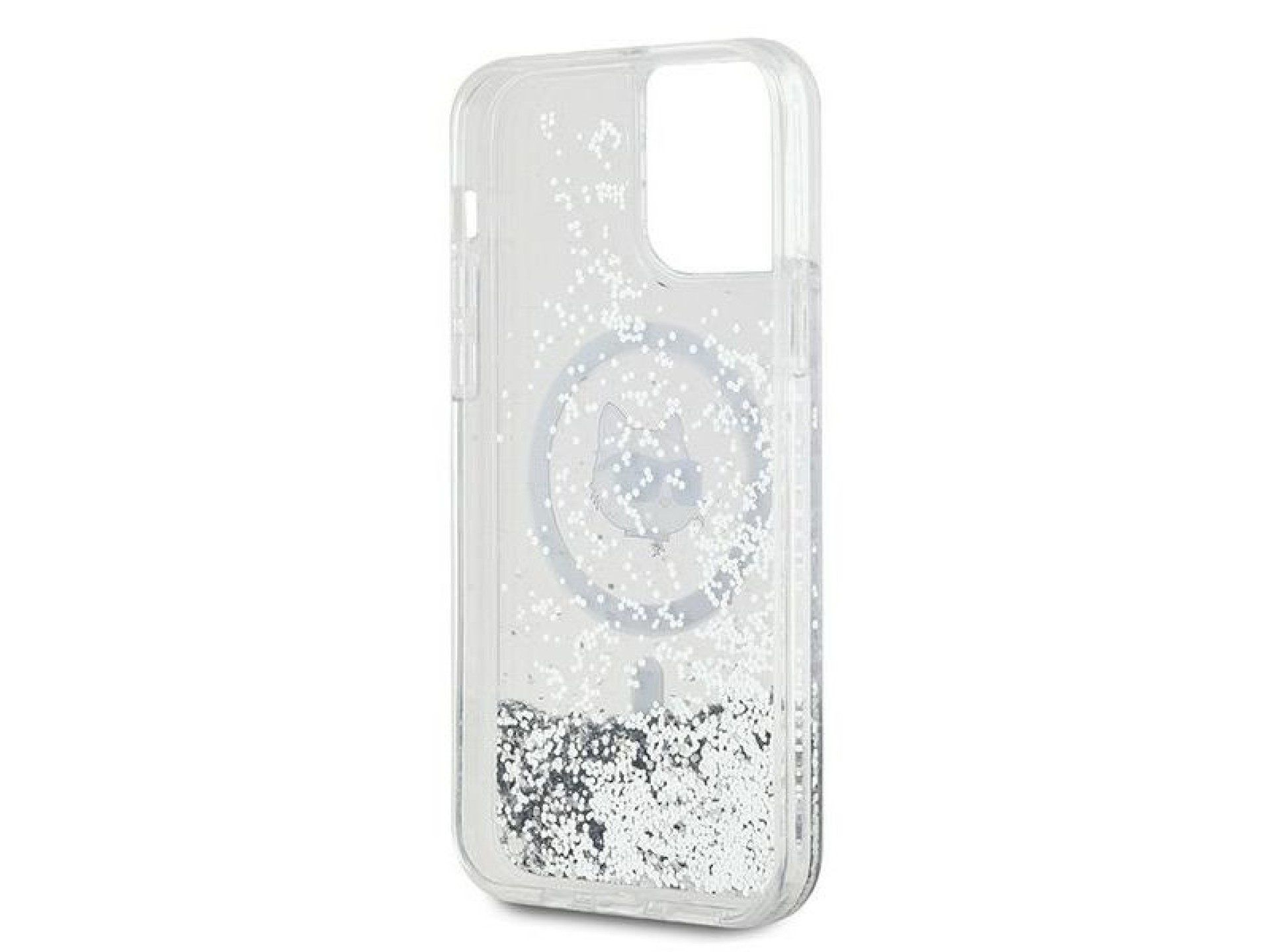 Karl Lagerfeld Liquid Glitter Choupette Head MagSafe Case for iPhone 12 / 12 Pro - Transparent