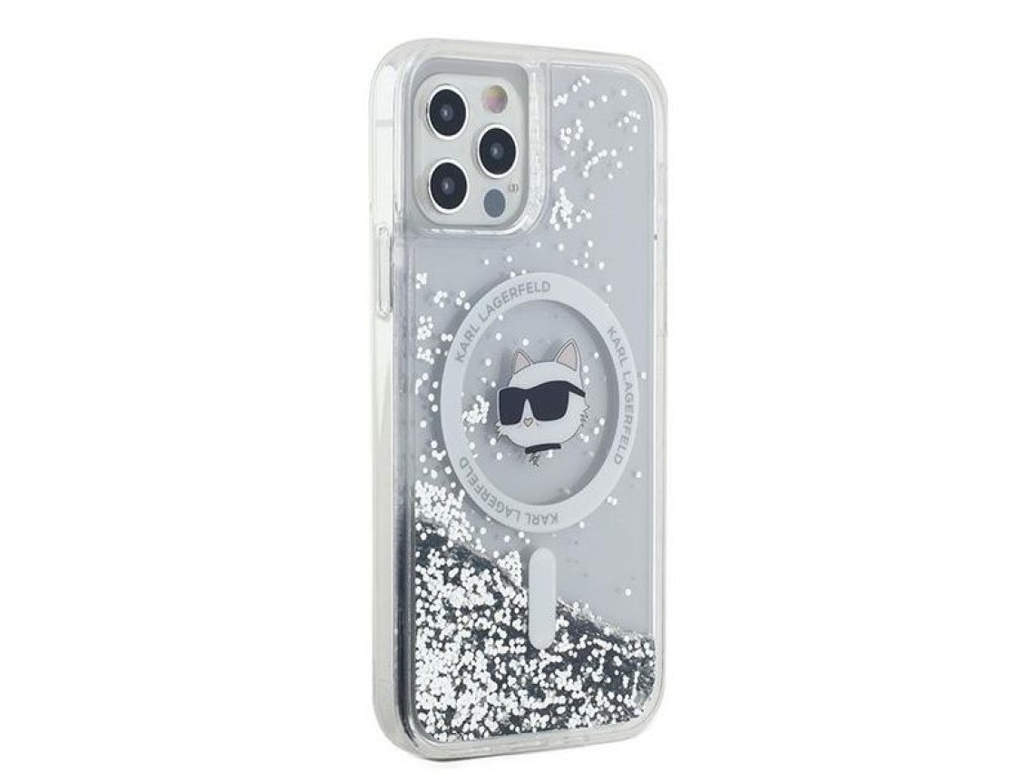Karl Lagerfeld Liquid Glitter Choupette Head MagSafe Case for iPhone 12 / 12 Pro - Transparent