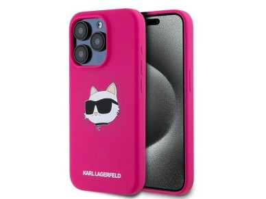 Karl Lagerfeld Silicone Choupette Head MagSafe case for iPhone 15 Pro - pink Karl Lagerfeld Silicone Choupette Head MagSafe case for iPhone 15 Pro - pink