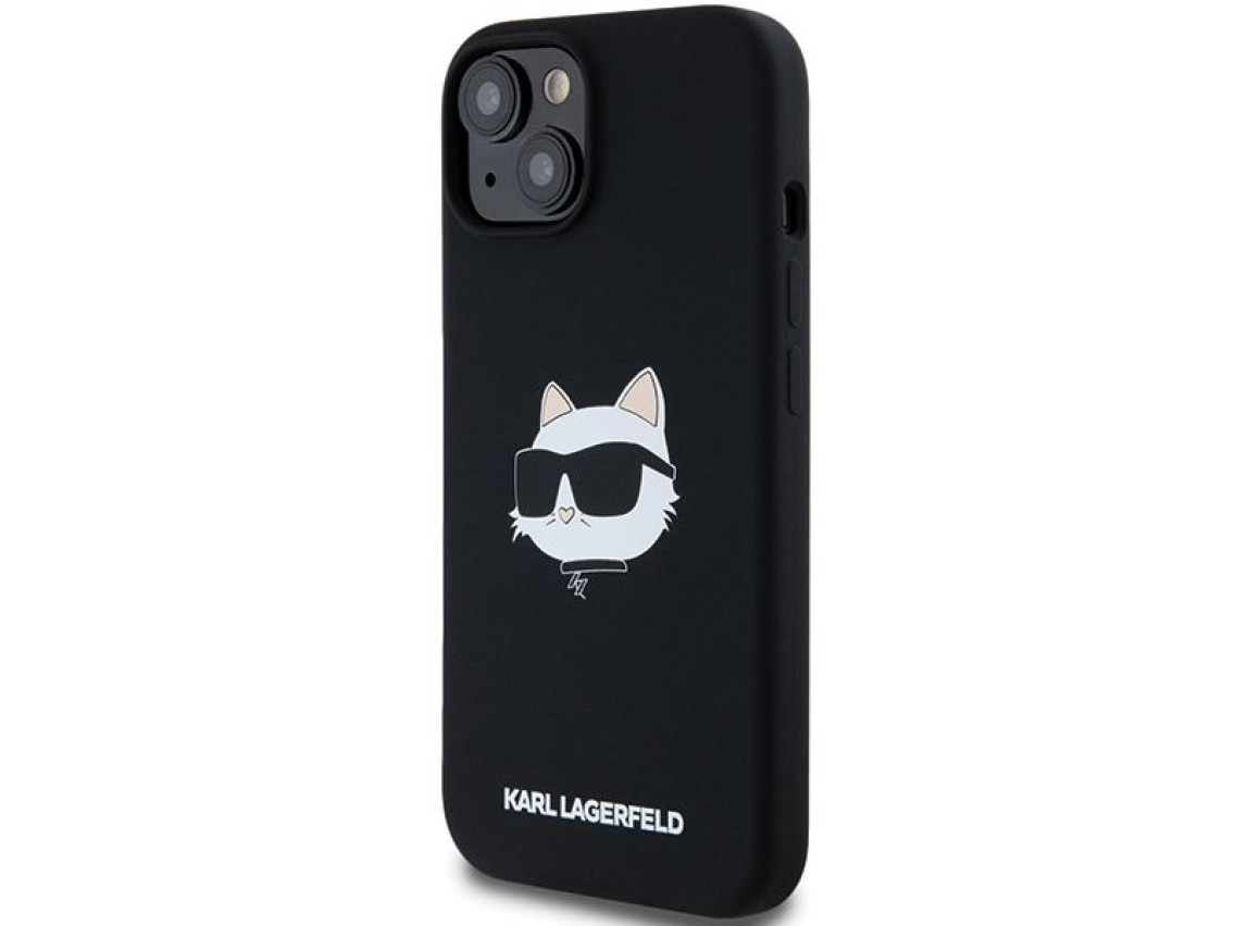 Karl Lagerfeld Silicone Choupette Head MagSafe Case for iPhone 15 Plus / 14 Plus - Black
