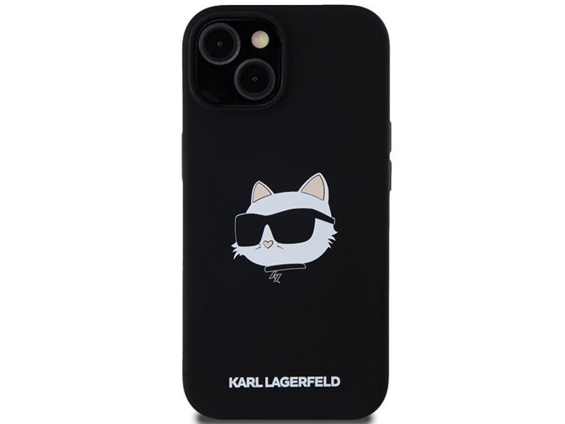 Karl Lagerfeld Silicone Choupette Head MagSafe Case for iPhone 15 Plus / 14 Plus - Black