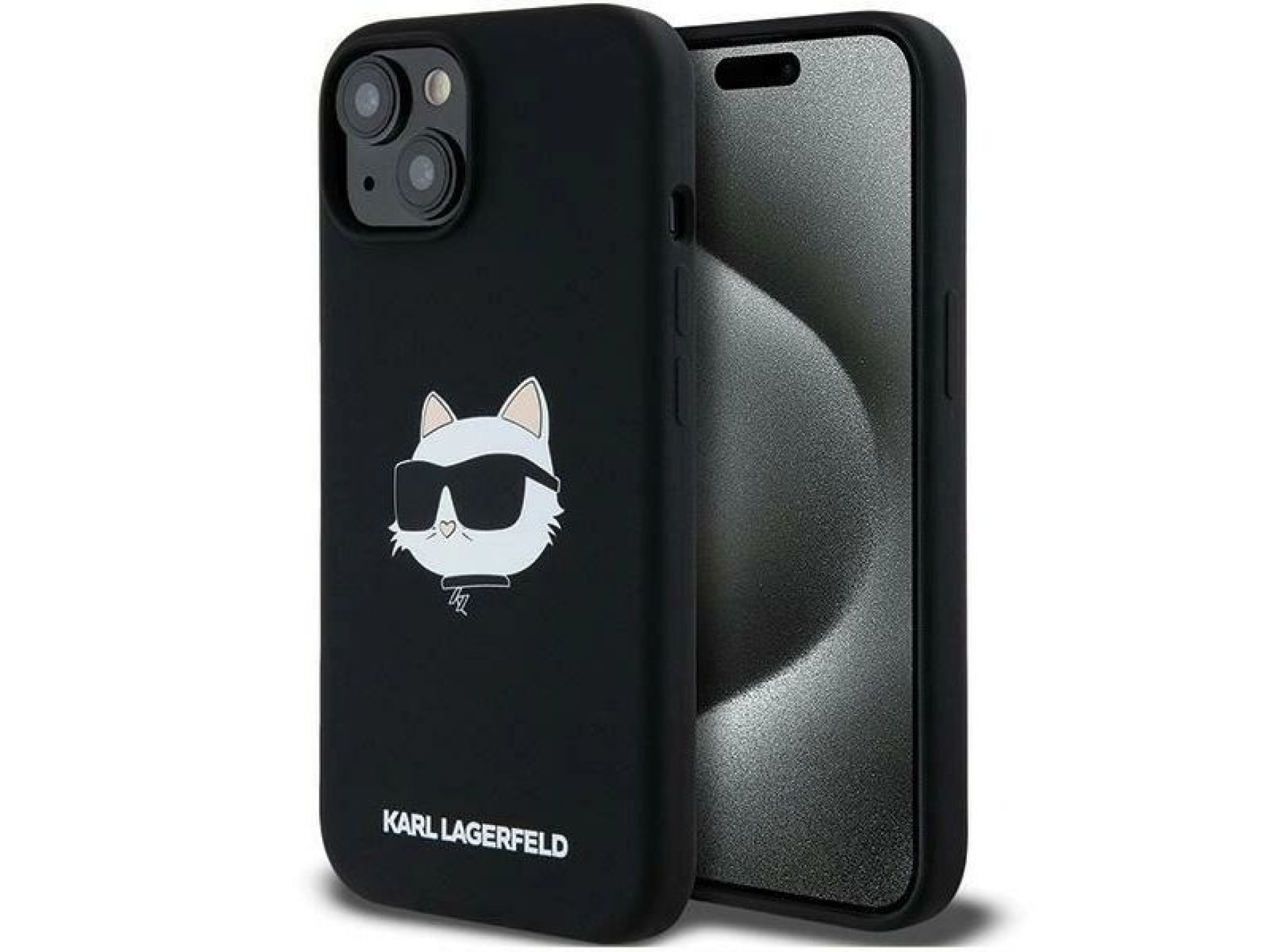 Karl Lagerfeld Silicone Choupette Head MagSafe Case for iPhone 15 Plus / 14 Plus - Black