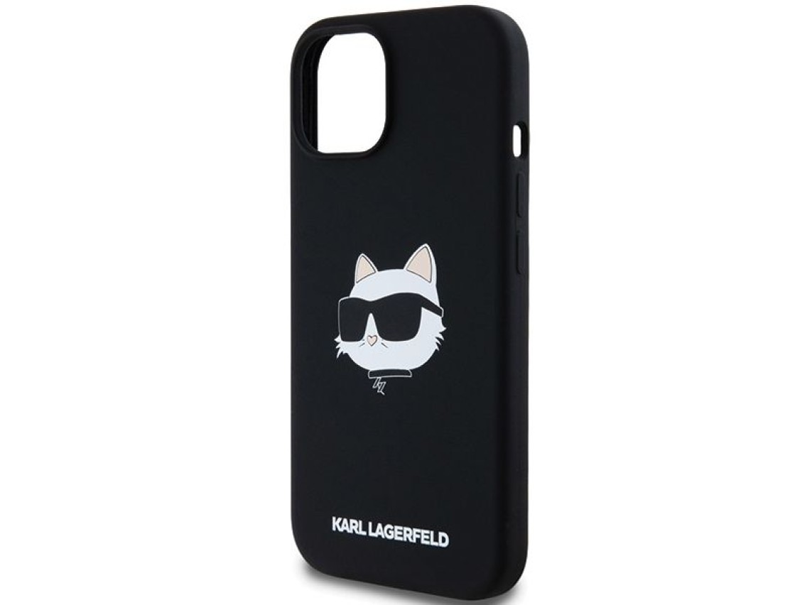 Karl Lagerfeld Silicone Choupette Head MagSafe Case for iPhone 15 Plus / 14 Plus - Black