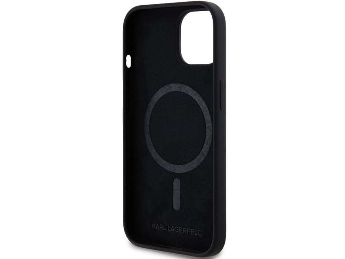 Karl Lagerfeld Silicone Choupette Head MagSafe Case for iPhone 15 Plus / 14 Plus - Black