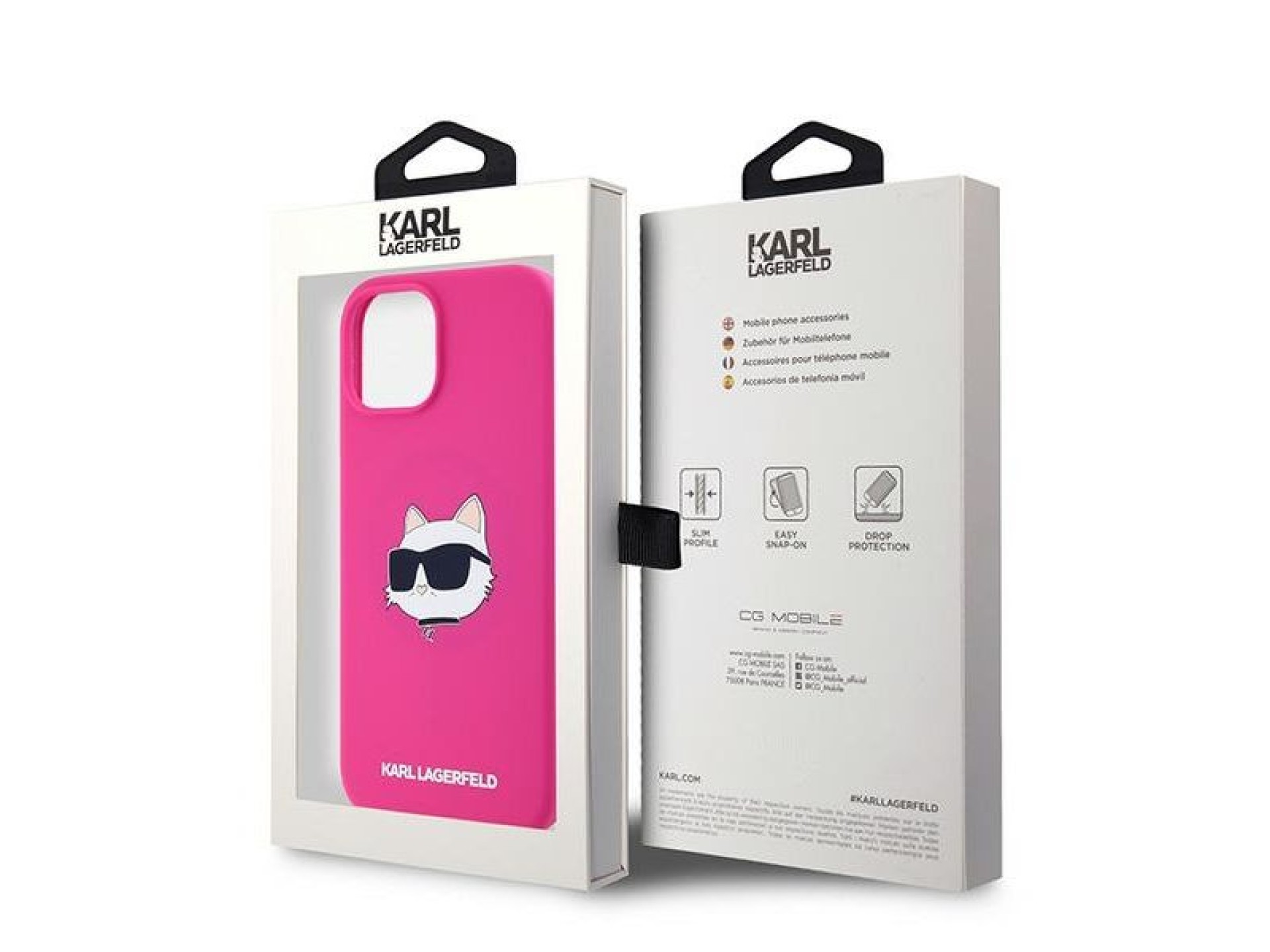 Karl Lagerfeld Silicone Choupette Head MagSafe Case for iPhone 15 Plus / 14 Plus - Pink