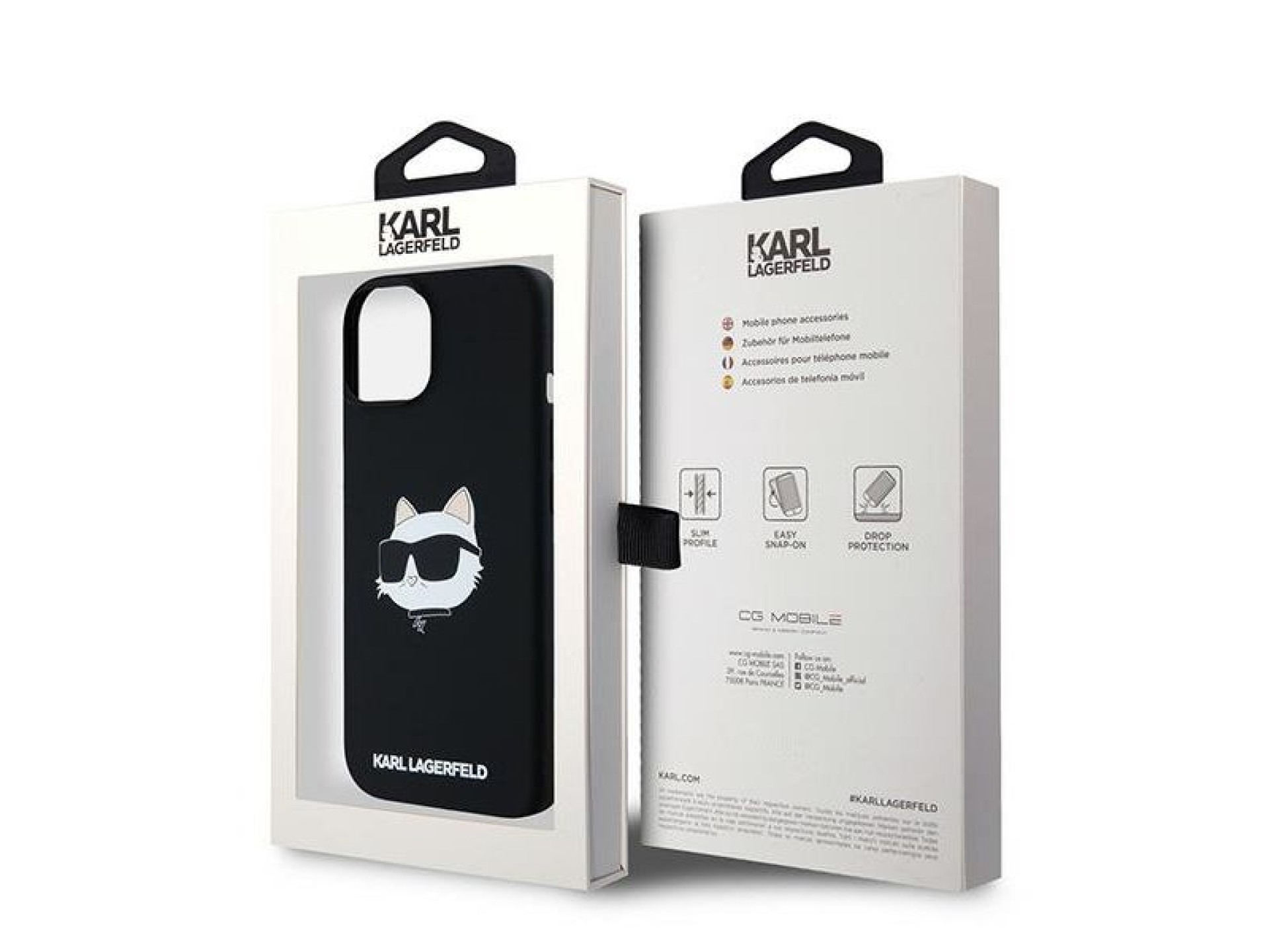 Karl Lagerfeld Silicone Choupette Head MagSafe Case for iPhone 15 Plus / 14 Plus - Black