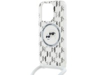 Capa MagSafe Karl Lagerfeld IML Crossbody Monogram Karl & Choupette Head para iPhone 15 Pro Max - Tr