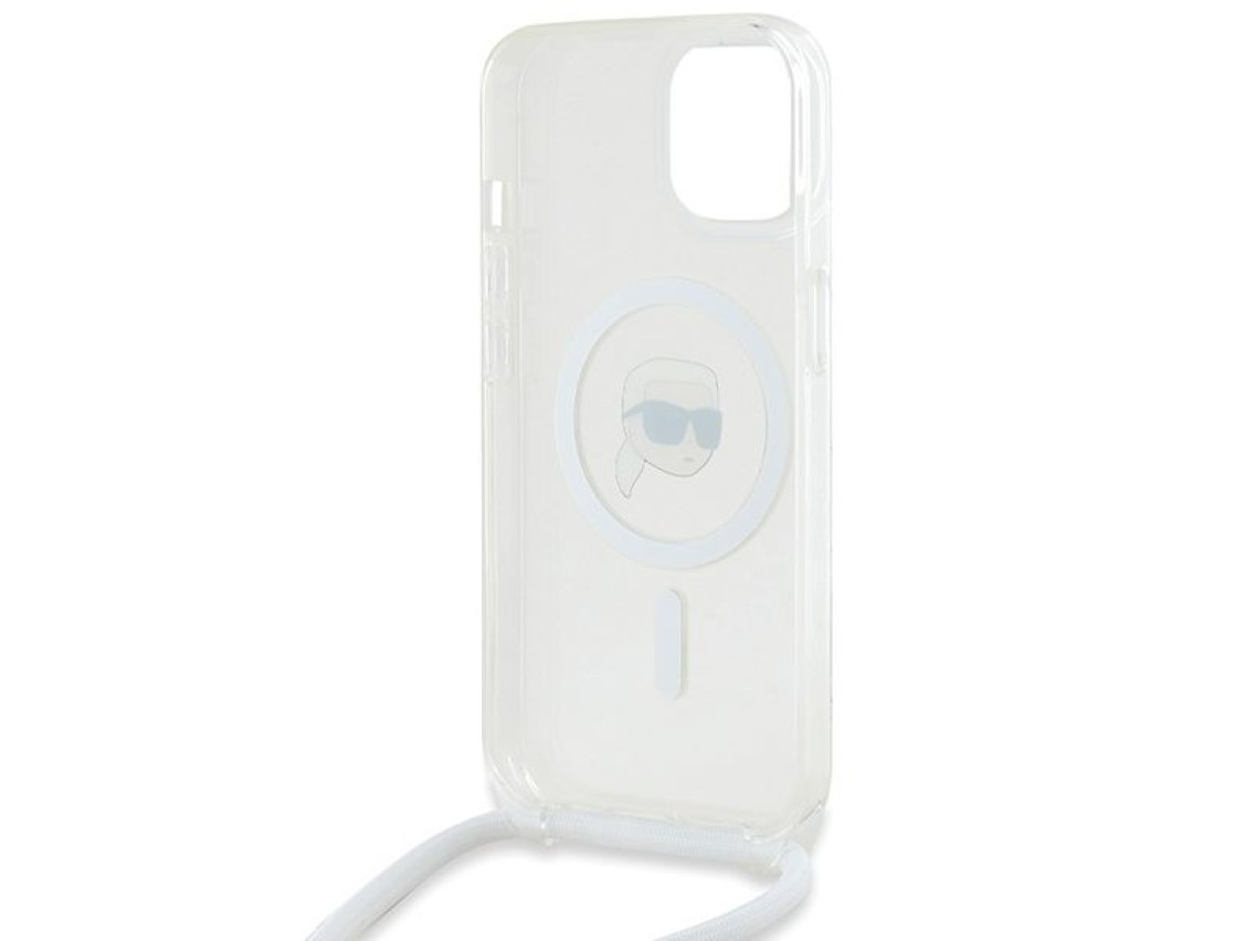 Funda bandolera Karl Lagerfeld IML Karl Head MagSafe para iPhone 15 / 14 / 13 - transparente