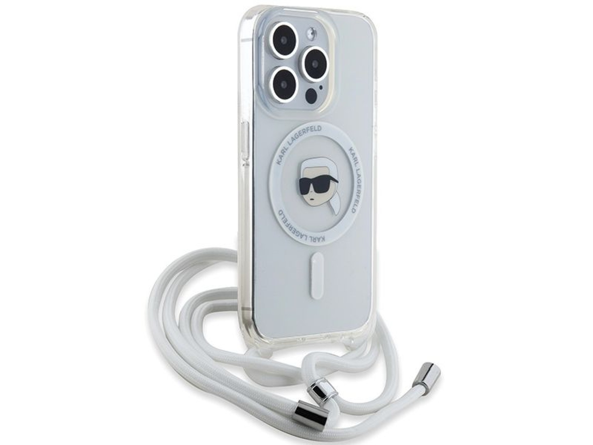Karl Lagerfeld Crossbody IML Karl Head MagSafe case for iPhone 15 Pro Max - transparent