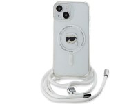 Funda bandolera Karl Lagerfeld IML Karl Head MagSafe para iPhone 15 / 14 / 13 - transparente