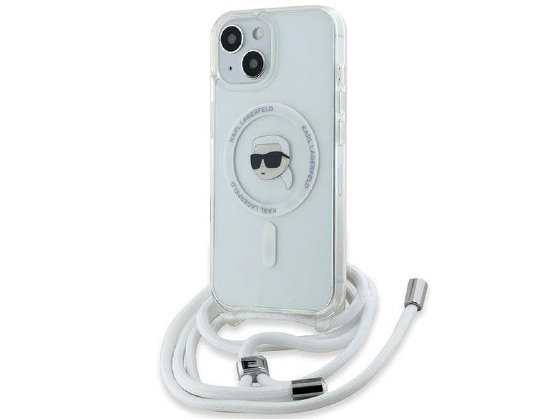 Funda bandolera Karl Lagerfeld IML Karl Head MagSafe para iPhone 15 / 14 / 13 - transparente