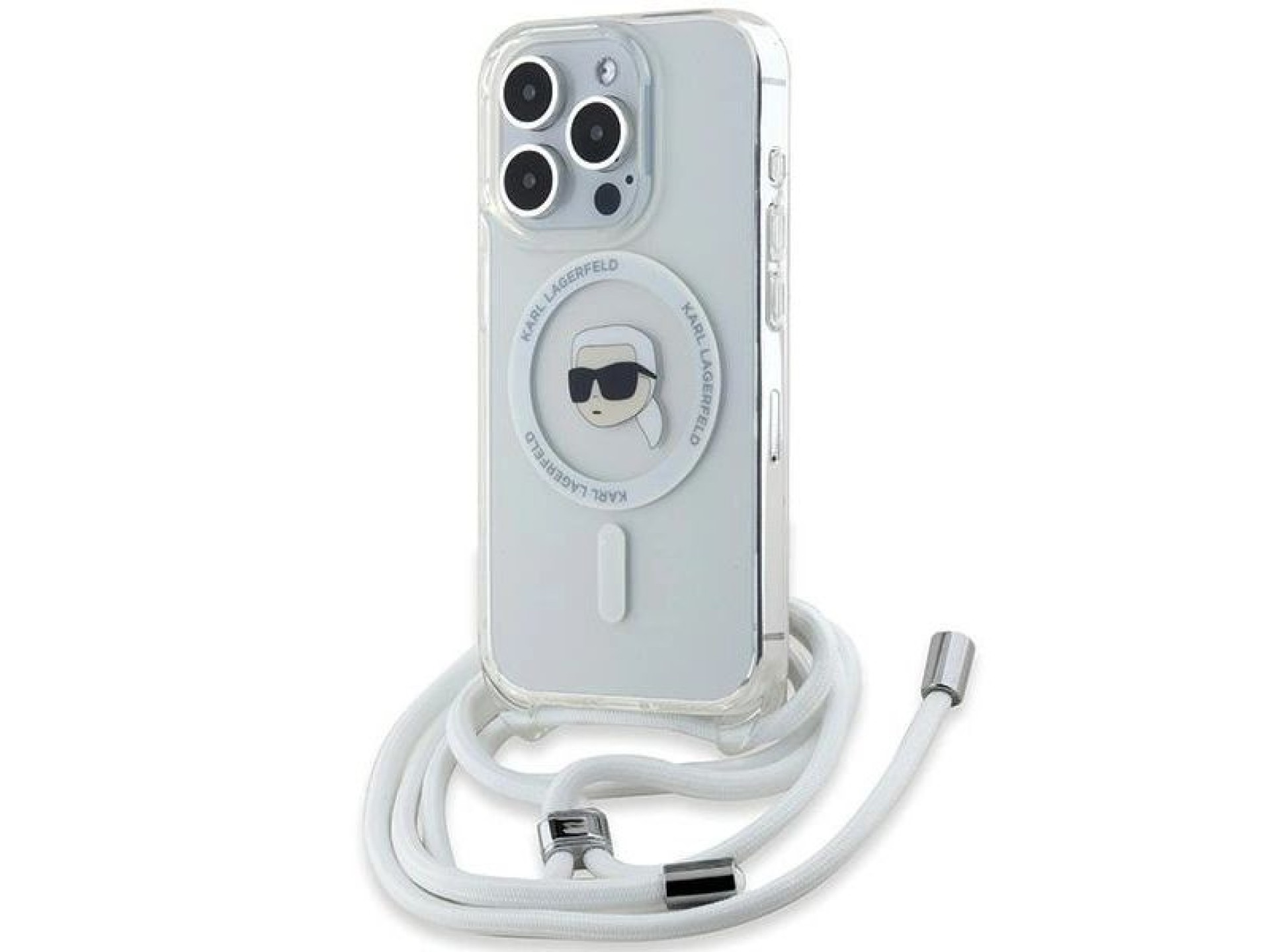 Karl Lagerfeld Crossbody IML Karl Head MagSafe case for iPhone 15 Pro Max - transparent