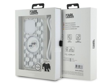 Karl Lagerfeld IML Crossbody Monogram Karl & Choupette Head MagSafe Case for iPhone 15 Pro Max - Tra Karl Lagerfeld IML Crossbody Monogram Karl & Choupette Head MagSafe Case for iPhone 15 Pro Max - Tra