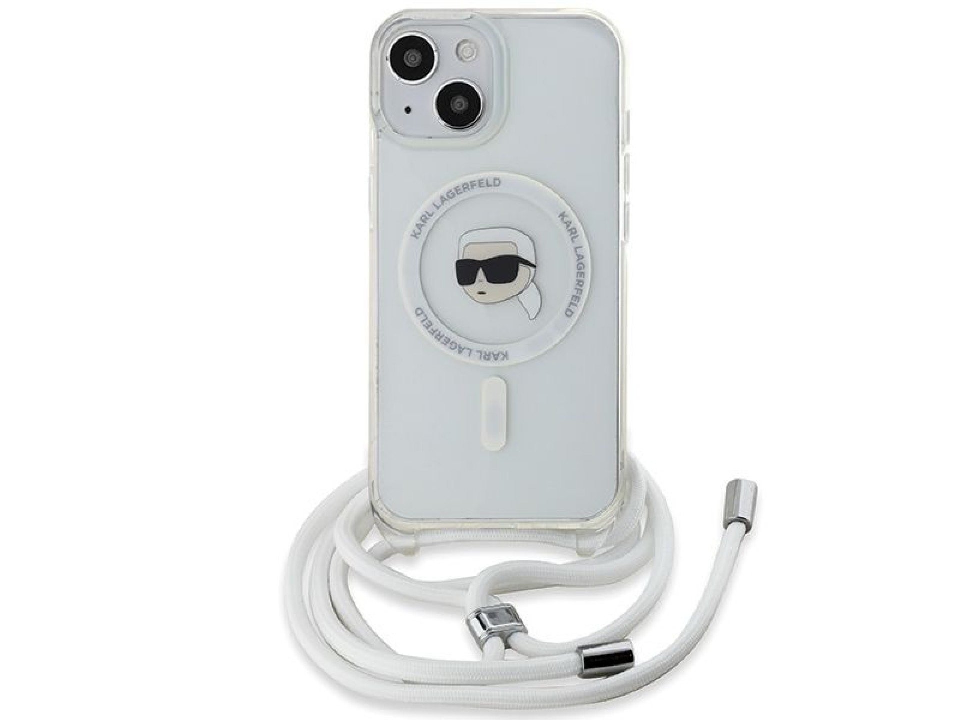 Funda bandolera Karl Lagerfeld IML Karl Head MagSafe para iPhone 15 / 14 / 13 - transparente