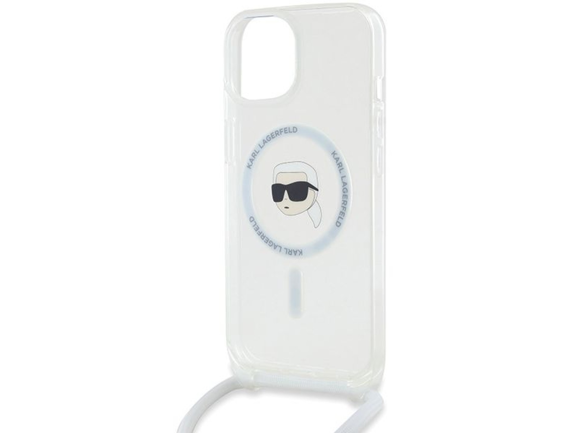 Funda bandolera Karl Lagerfeld IML Karl Head MagSafe para iPhone 15 / 14 / 13 - transparente