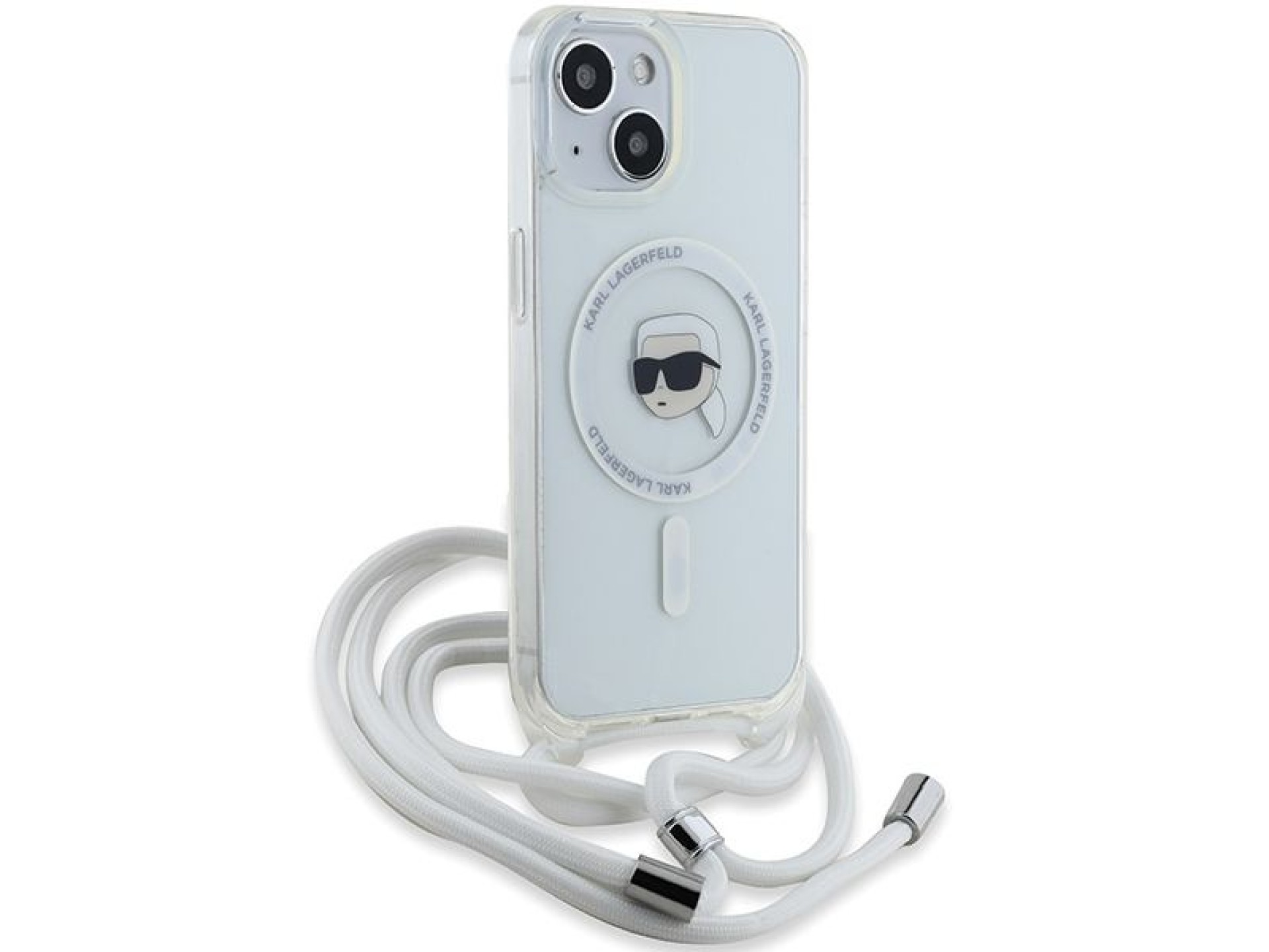 Funda bandolera Karl Lagerfeld IML Karl Head MagSafe para iPhone 15 / 14 / 13 - transparente