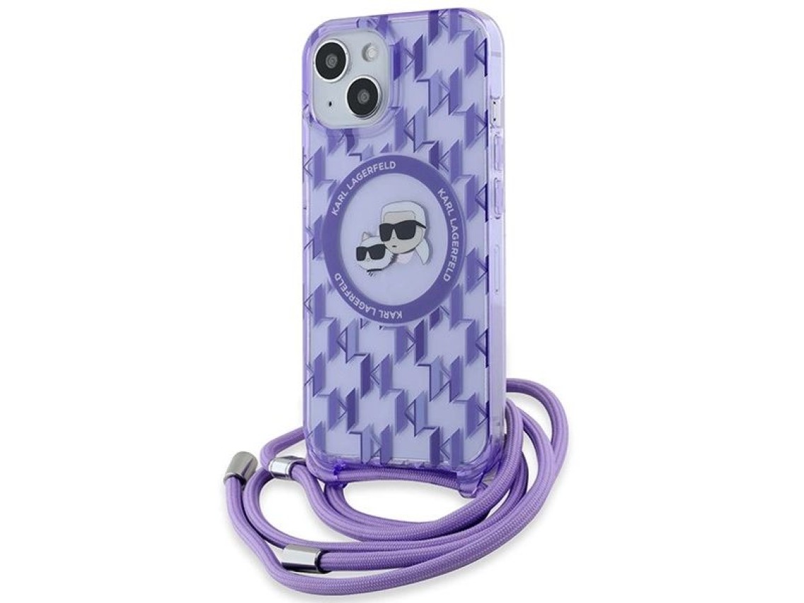 Karl Lagerfeld IML Crossbody Monogram Karl & Choupette Head MagSafe case para iPhone 15 / 14 / 13 -
