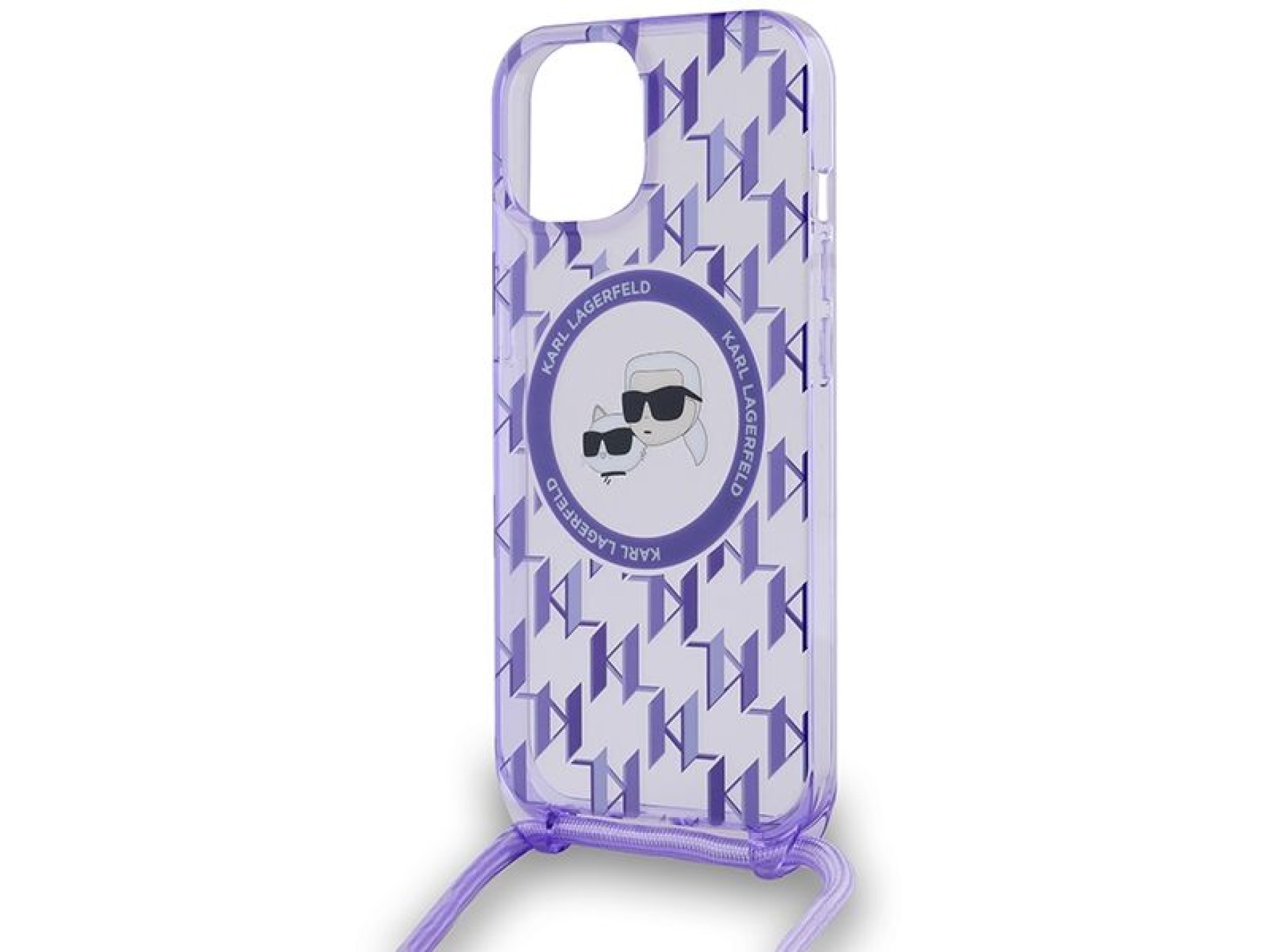 Karl Lagerfeld IML Crossbody Monogram Karl & Choupette Head MagSafe case para iPhone 15 / 14 / 13 -