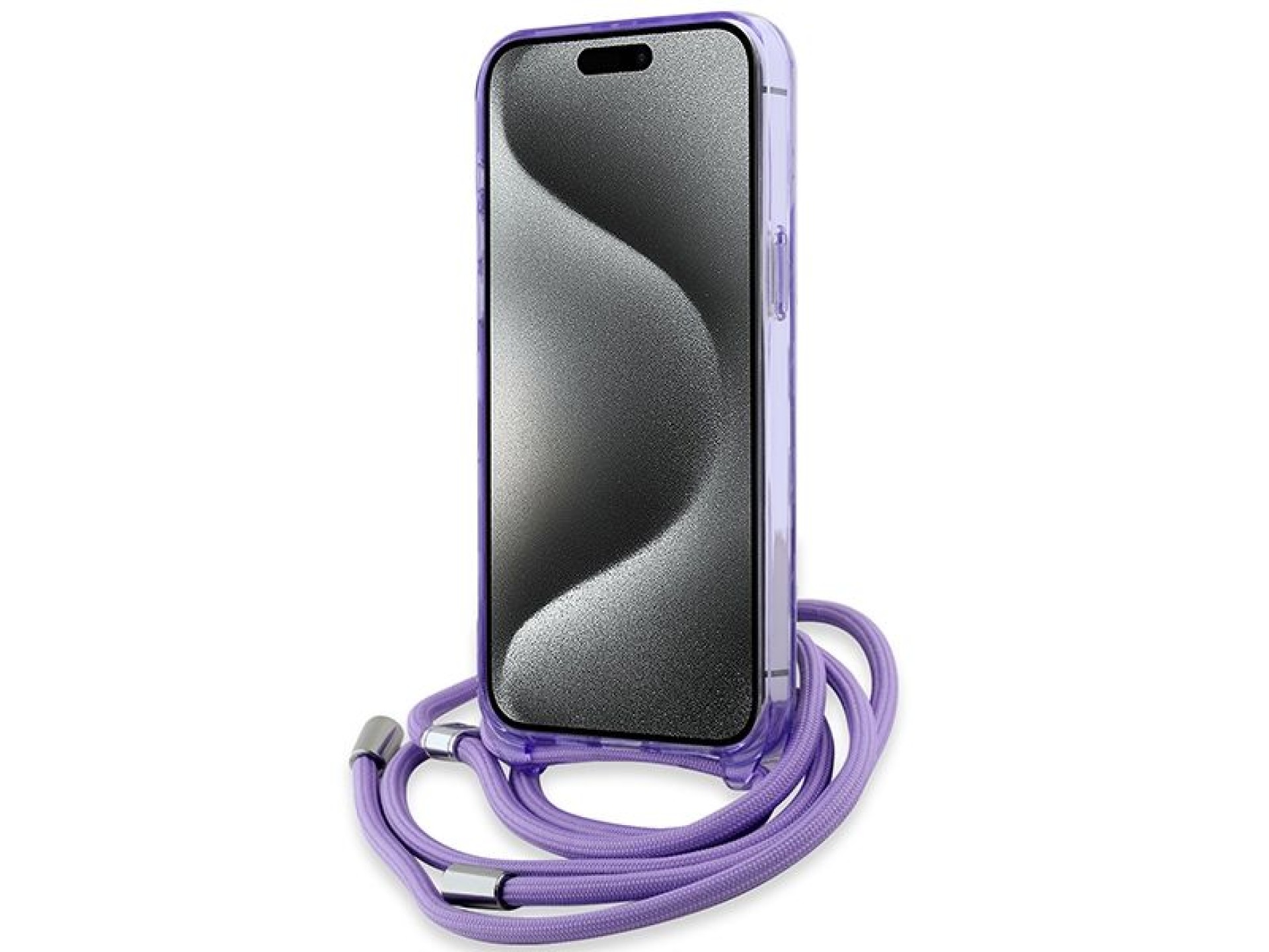Karl Lagerfeld IML Crossbody Monogram Karl & Choupette Head MagSafe case for iPhone 15 Pro - purple