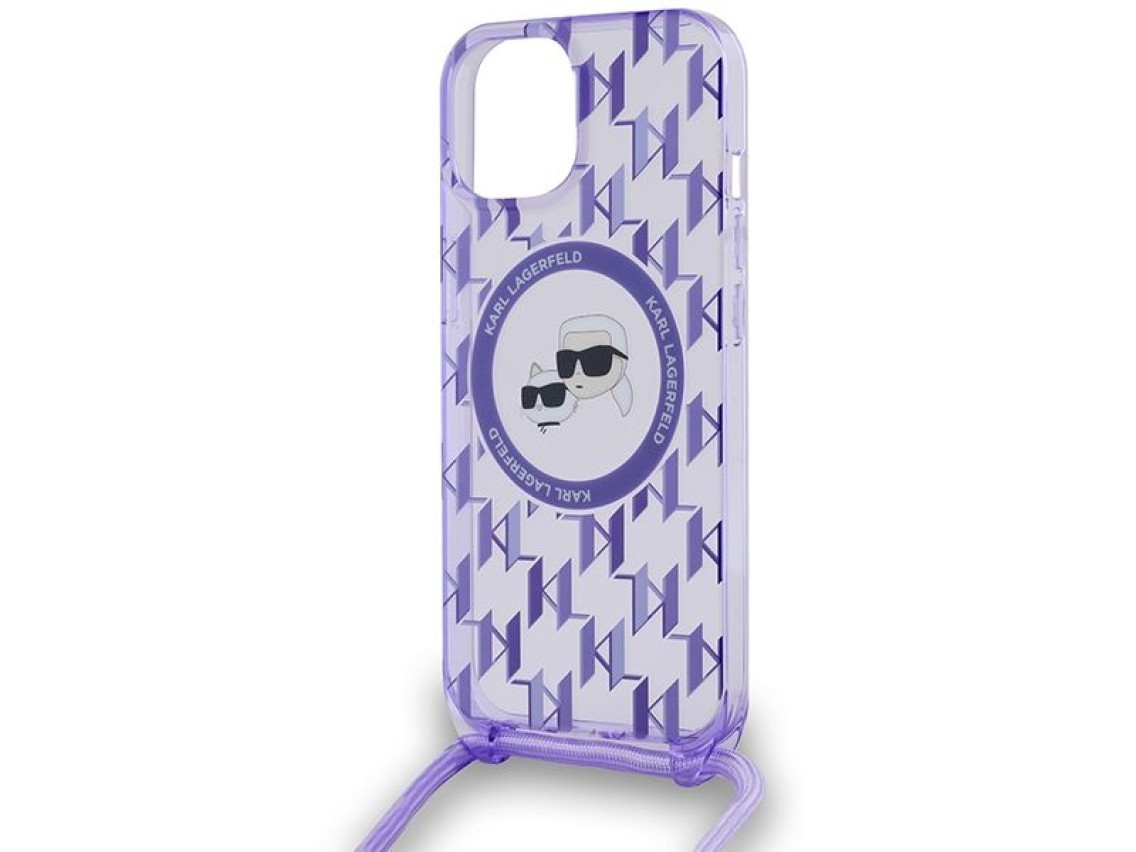 Karl Lagerfeld IML Crossbody Monogram Karl & Choupette Head MagSafe case para iPhone 15 / 14 / 13 -