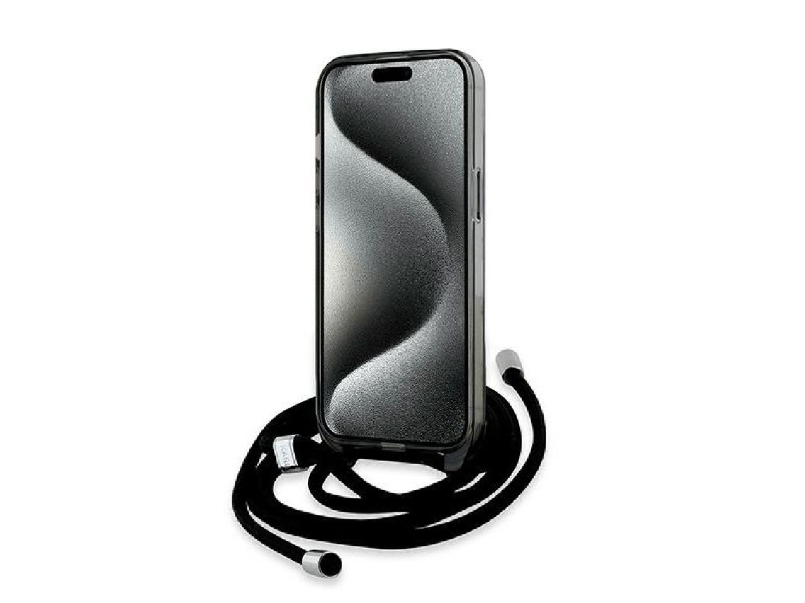 Karl Lagerfeld IML Crossbody Monogram Karl & Choupette Head MagSafe Case for iPhone 15 / 14 / 13 - B