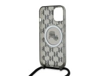 Karl Lagerfeld IML Crossbody Monogram Karl & Choupette Head MagSafe Case for iPhone 15 / 14 / 13 - B