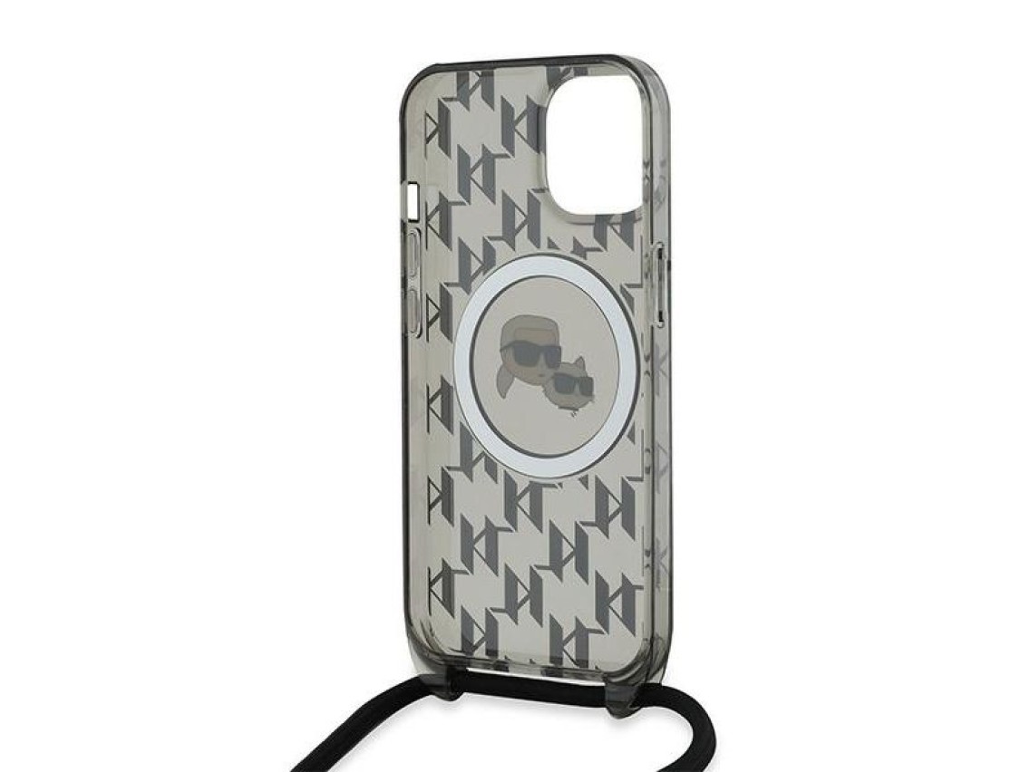 Karl Lagerfeld IML Crossbody Monogram Karl & Choupette Head MagSafe Case for iPhone 15 / 14 / 13 - B